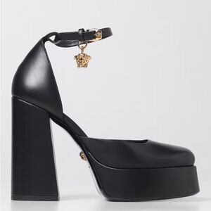 VERSACE Medusa Ankle-Strap Platform Pumps Black EU 39